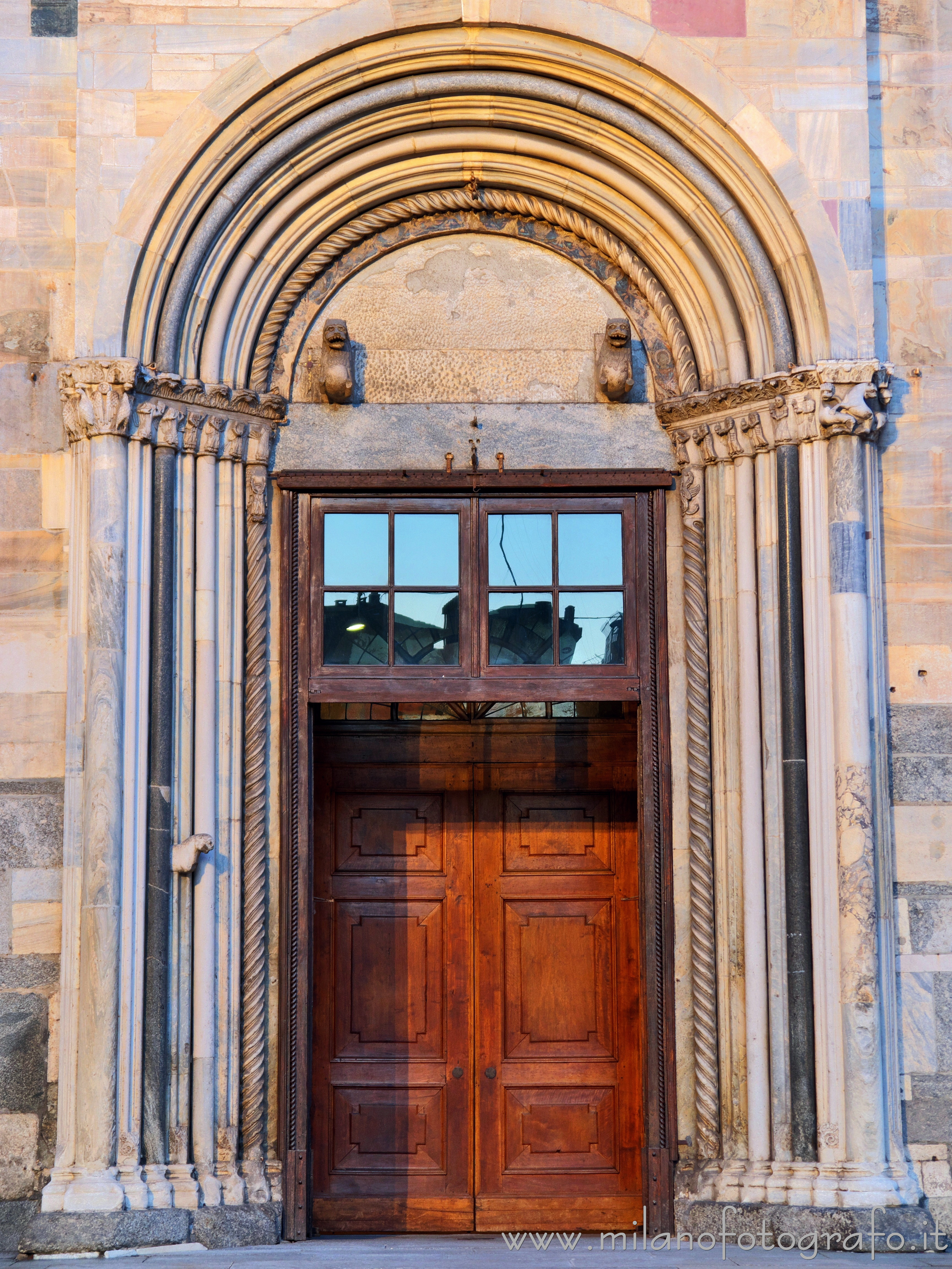 Milan (Italy) - Romanesque portal  of the Basilica of San Simpliciano